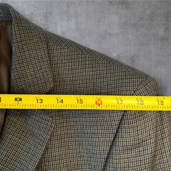 STAFFORD Mens Brown Wool Blazer Classic fit Sport Coat Two Button Jacket 40R - Picture 4 of 9